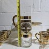 Hollywood Regency Vintage Martini Pitcher Cocktail Glasses Set And Tray  #84