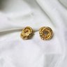 14K Yellow Gold Rope Knot Earrings 2.4g   #183