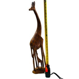 Vintage Hand Carved Wooden Giraffe Statue #64