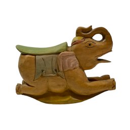 Asian Carved Wooden Rocking Elephant #59