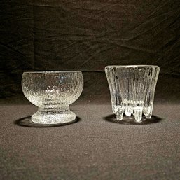 Vintage Kekkerit Footed Glass And Vintage Norway Glass Candle Holder #34