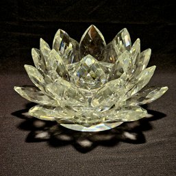 Gorgeous Shannon Crystal Large Lotus Candle Holder   #36