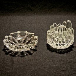 Art Glass Crystal Scandinavian Candleholder And Ashtray #40