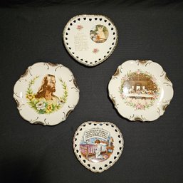 Lot Of 4 Vintage Porcelain Decorative Religious Plates #57