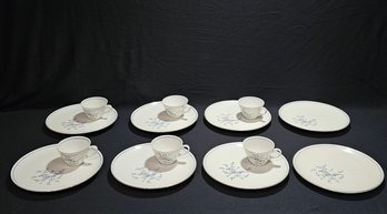 Yamaka China Japan Snack Plates & Cups - Set Of 6 And 2 Extra Plates #90