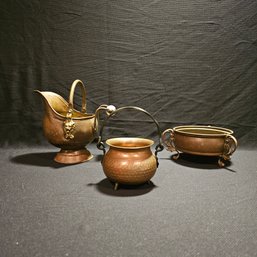 Lion Heads Deco Copper Coal Bucket, Copper Cauldron And Pot #101