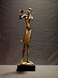 Bronze Sculpture Of A Flutist 14'H  #230