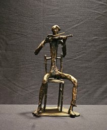 Bronze Sculpture Of Violin Player 11' H  #231