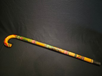 Hand Carved And Hand Painted Vintage Cane #236