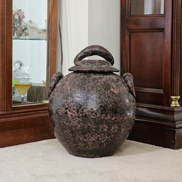 Large Faux Porphyry Covered Vase 17' Tall 16 1/2' DIA  #55