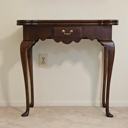 Mahogany Flip-top Game Table With Drawer #65