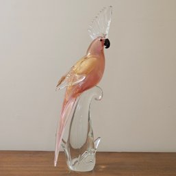 Formia Vetri Di Murano Glass Parrot 15.5 Inch Tall #93