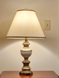 MCM Solid Brass And Porcelain Table Lamp 28 Inch Tall #149