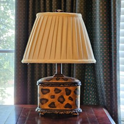 Beautiful Small Leopard Print Table Lamp 18 Inch Tall  #193