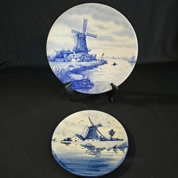 Blue And White Delft Holland Plates #17