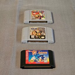 Lot Of 3 Vintage Nintendo And Sega Video Games (Not Tested) #149