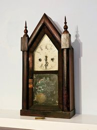 Antique 1880'S New Haven Mantle Clock Maple Mahogany Key Included #10