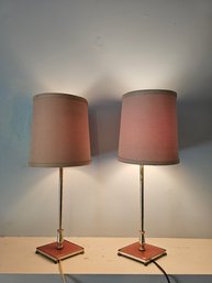 Pair Of Art Deco B.S. & Co. New York Quadruple Plate Victorian Lamps 20' Tall  #20