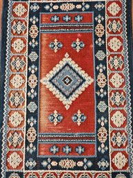 Beautiful Machine Woven Navajo Pattern Area Rug Made In Belgium Measures 44' X 24' #32