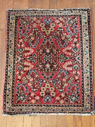 Small Persian Vintage Area Rug Measures 29 X 23  #33