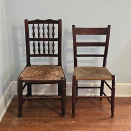 Lot Of English Chairs Lancashire Rush Seat Chair And Farmhouse Chair  #66