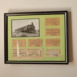 Vintage Original Pennsylvania & Atlantic Railroad Train Tickets Framed   #83