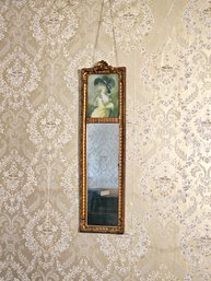 French Victorian Trumeau Mirror 29 X 8  #116