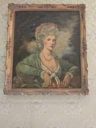 Large Original Oil Painting Portrait Of The Lady By Henry Walters 38.5 X 33 #119