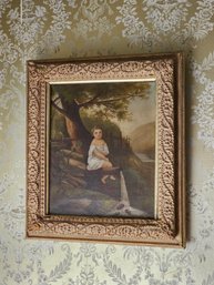 Original Antique Oil On Canvas Painting By Uknknown British Artist 16.5 X 15  #120
