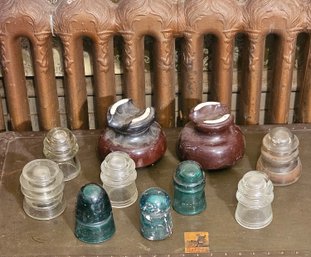 Large Lot Of Glass And Ceramic Insulators #183