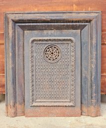 33 X 30.5 Antique Ornate Heavy Cast Iron Fireplace Grate Insert  #187