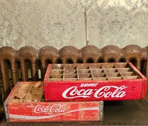 Lot Of 2 Vintage Red Coca-Cola Coke Crate Cases #195