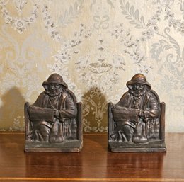 Pair Of Vintage Cast Iron Cape Cod Fisherman Bookends #202