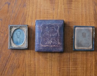 Lot Of 3 Historic Daguerreotype Photographs In Union Cases #219