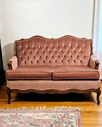 Vintage Dunmore Furniture Industries Pink Velvet Settee #2