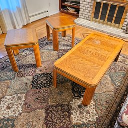 Set Of Three Mid-century Modern Tables - Coffee Table And Two Side Tables -#21