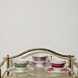Lot Of 3 Vintage Porcelain Tea Cups And Saucers #30
