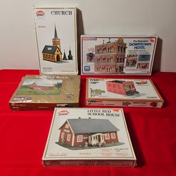 Lot Of 5 HO Scale Train Houses Building Kits Sealed Never Opened  #48