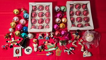 Lot Of Christmas Vintage Glass Ornaments And More  #52