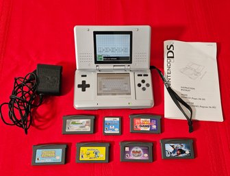 Nintendo DS NTR-001 Silver With Games - Works Great  #59