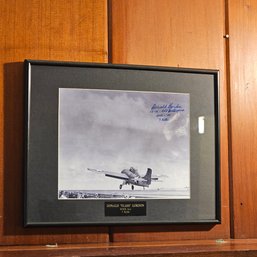 Donald Gordon - WW2 Navy Ace Black And White Signed Photo Matted And Framed #97