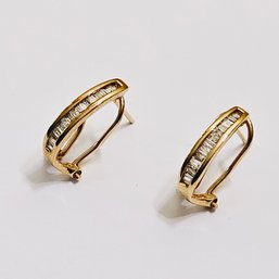 Diamond 14K Gold Hoop Earrings 2.16G #200