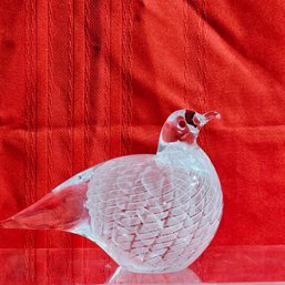 Sweden Art Glass Sculpture/paperweight Dove Signed Ronneby #7