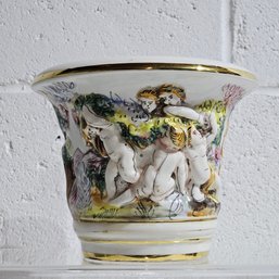 Beautiful Keramos R Capodimonte Porcelain Figural Vase Made In Italy #31