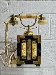Vintage Chinoiserie Telephone With Bakelite Receiver - Unused In Original Box #41