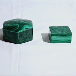 Lot Of 2 Vintage Malachite Jewelry Box With Lid #46