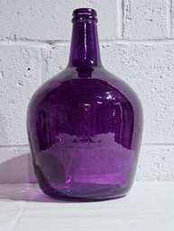 Hand Made In Spain Purple Glass Vase Transparent Bottom 12' #62