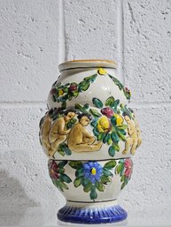 Vintage Hand Painted Deruta Pottery Vase Italy #63