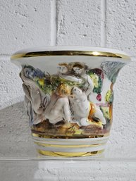 Capodimonte Italy Golden Crown Marked Figural Vase/Urn #64