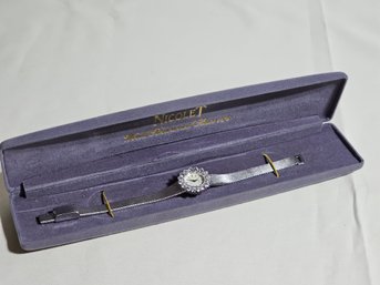 Art Deco Elegant Nicolet Watch With Original Box _ Not Tested #144